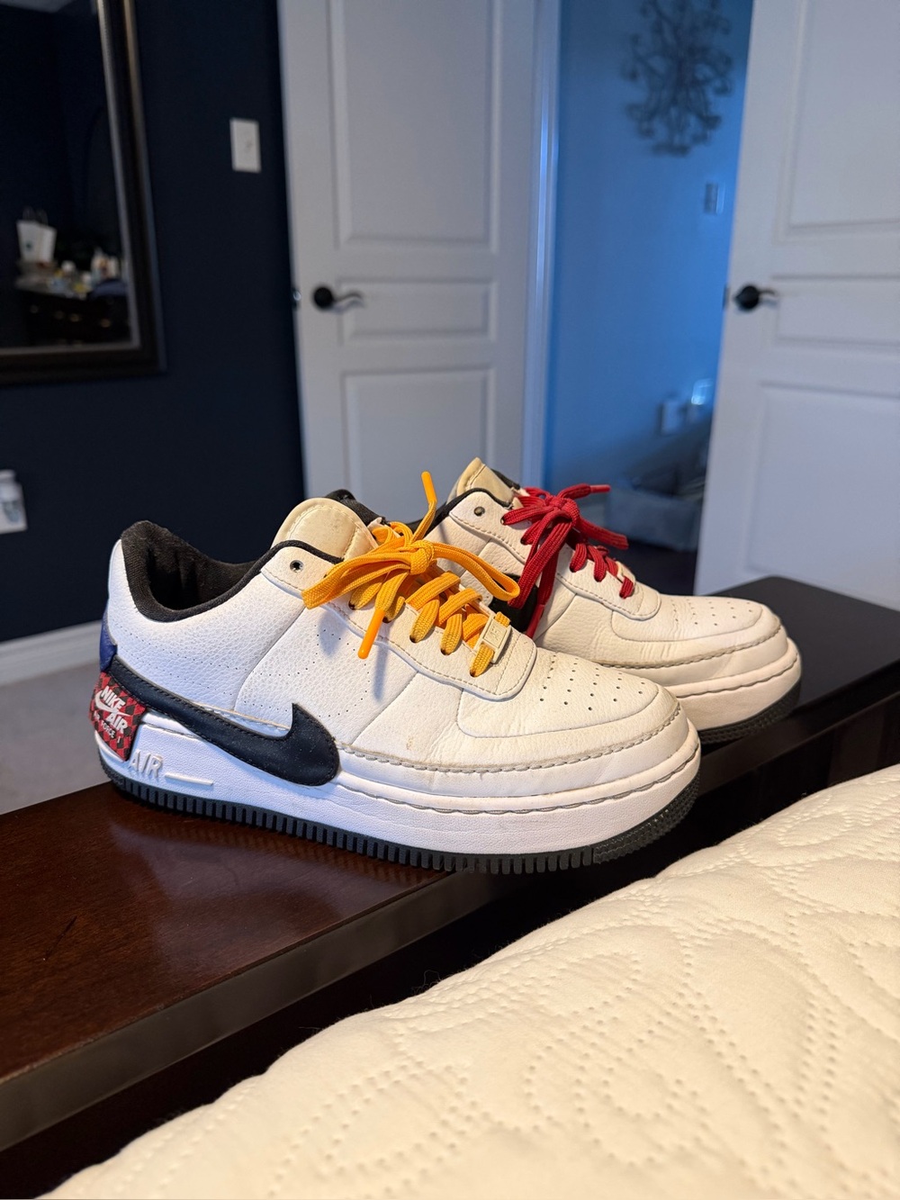 Nike Air Force 1 Shadow Women’s Size 8 White Multi Colour Sneakers